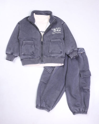 My Dog Printed Fleeced Jacket Co-Ord Set