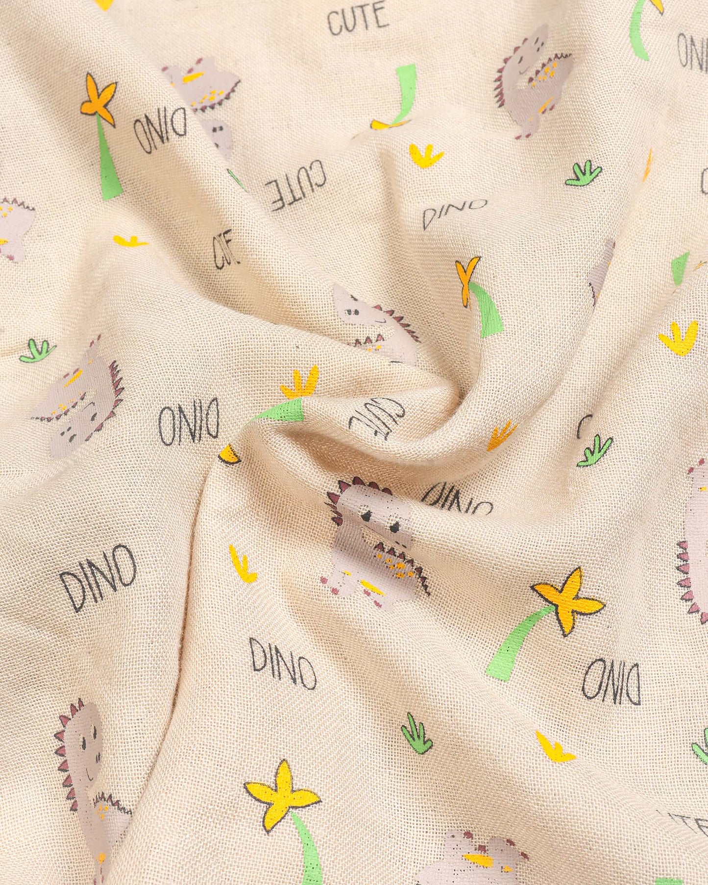 Cute Dino Printed Bamboo Muslin Half Sleeve Night Suit