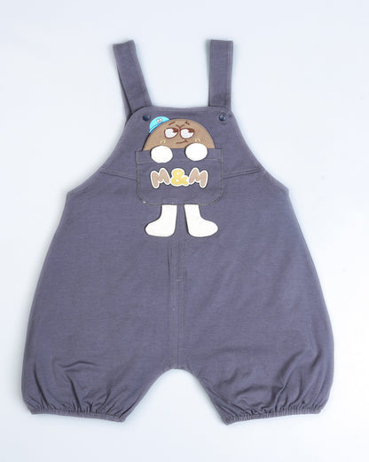 M&M Printed Appliqued Organic Cotton Dungaree Set