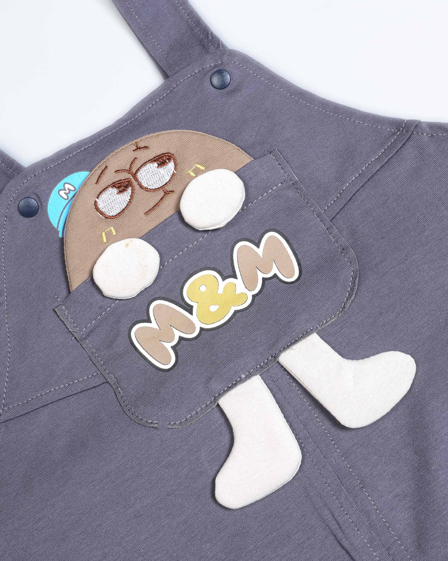 M&M Printed Appliqued Organic Cotton Dungaree Set