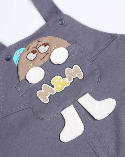 M&M Printed Appliqued Organic Cotton Dungaree Set