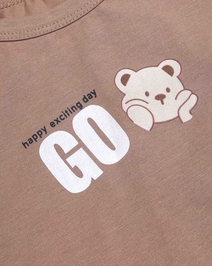 Your Bear Friends Applique Organic Cotton Dungaree Set
