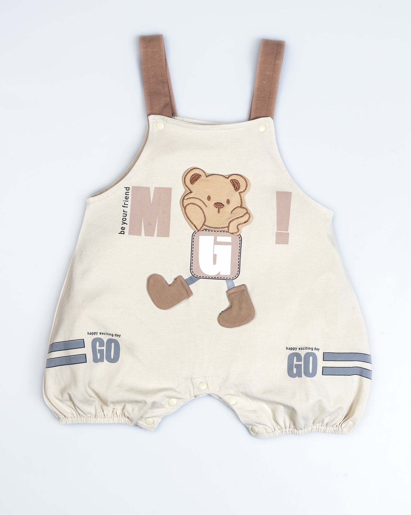 Your Bear Friends Applique Organic Cotton Dungaree Set