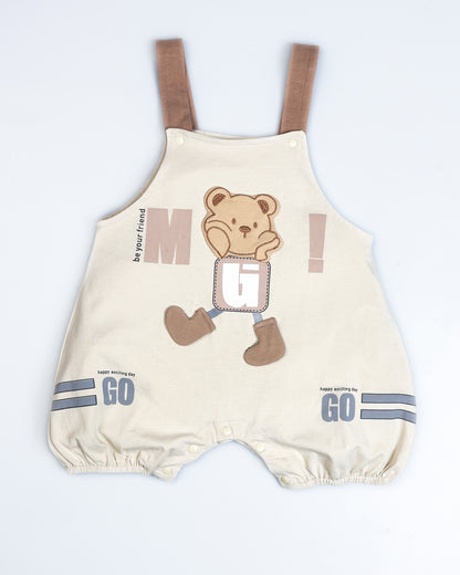 Your Bear Friends Applique Organic Cotton Dungaree Set