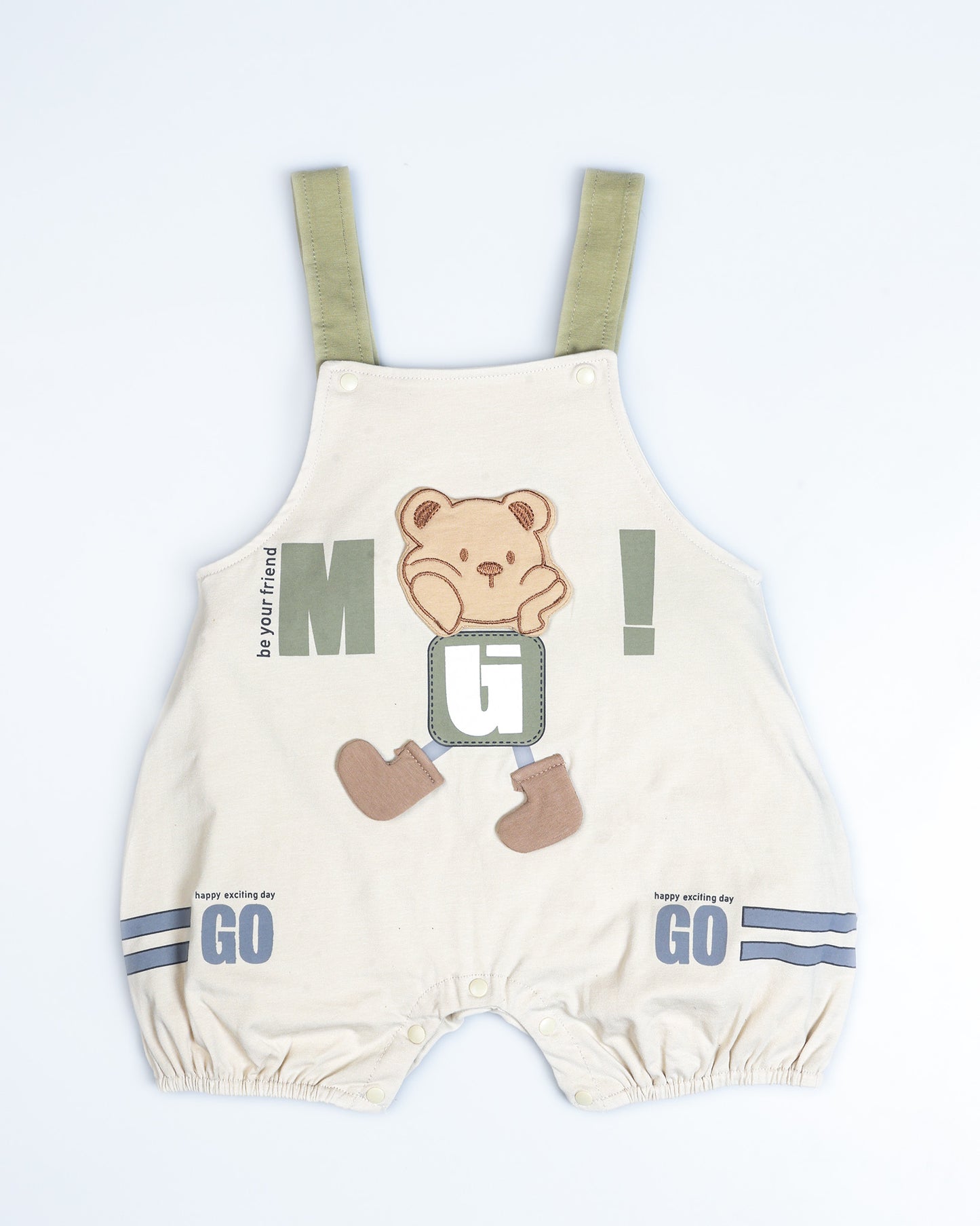 Your Bear Friends Applique Organic Cotton Dungaree Set