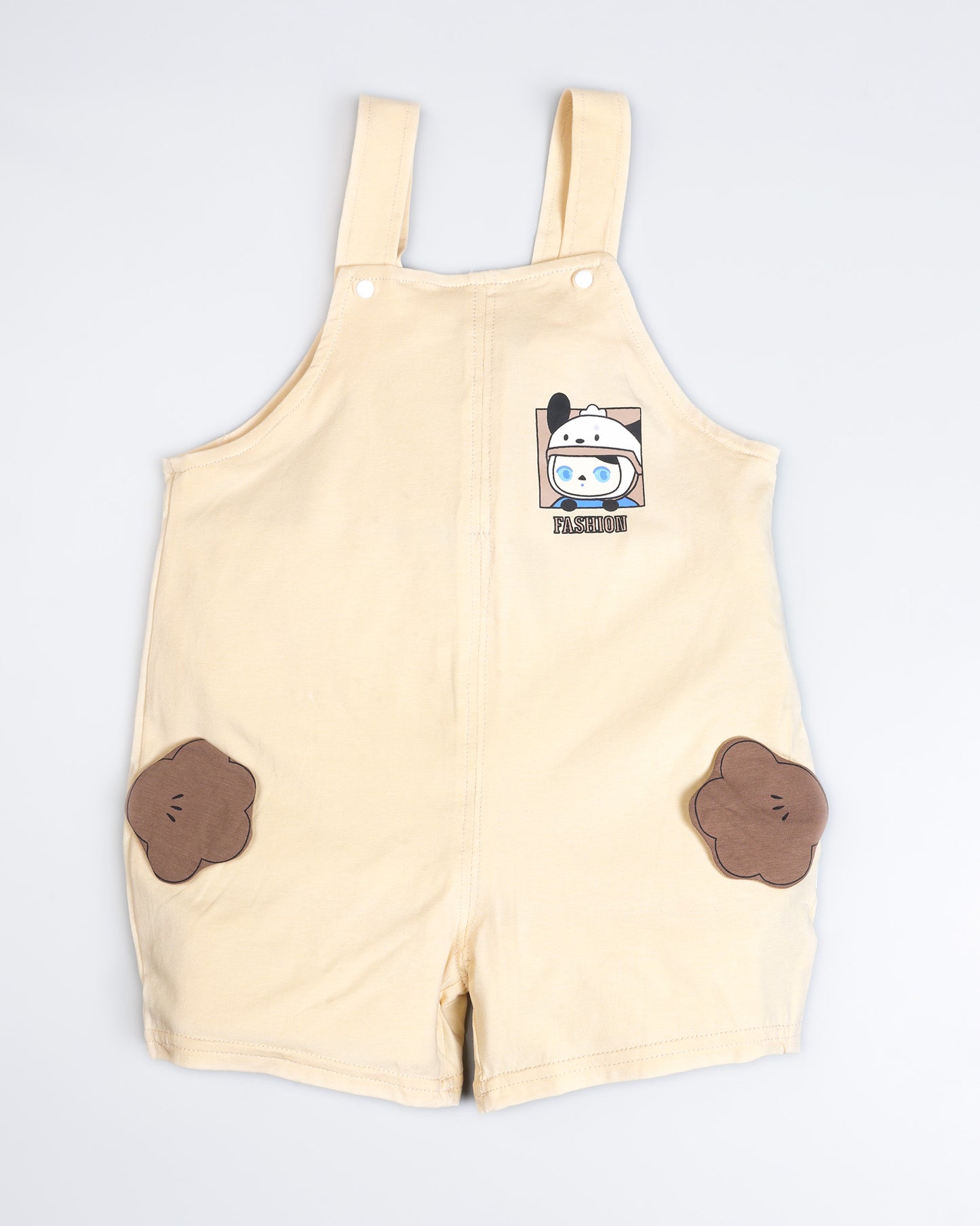 Alphabetic Printed T-Shirt With Appliqued Dungaree