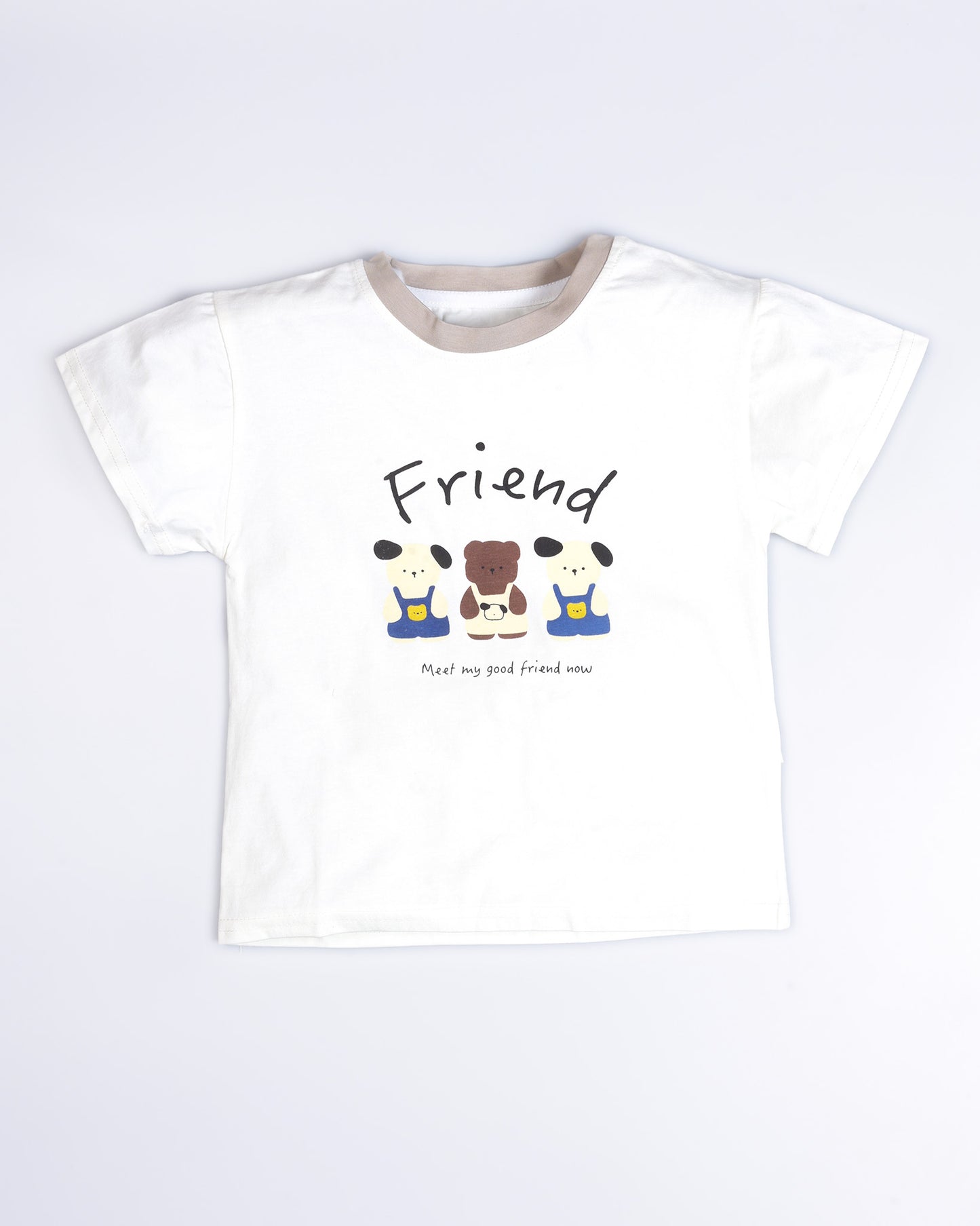 Bear Friends Printed T-Shirt / Dungaree Set