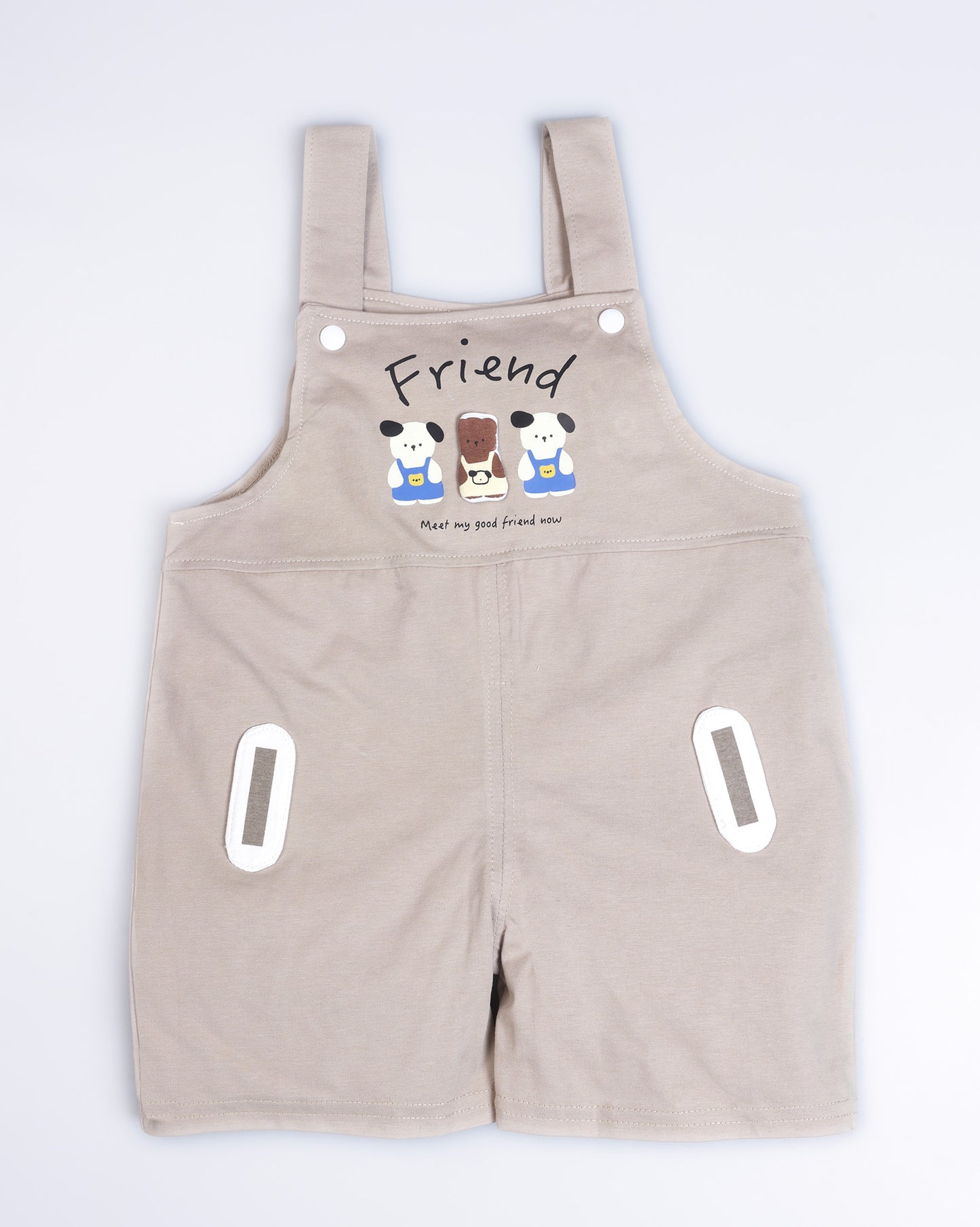 Bear Friends Printed T-Shirt / Dungaree Set