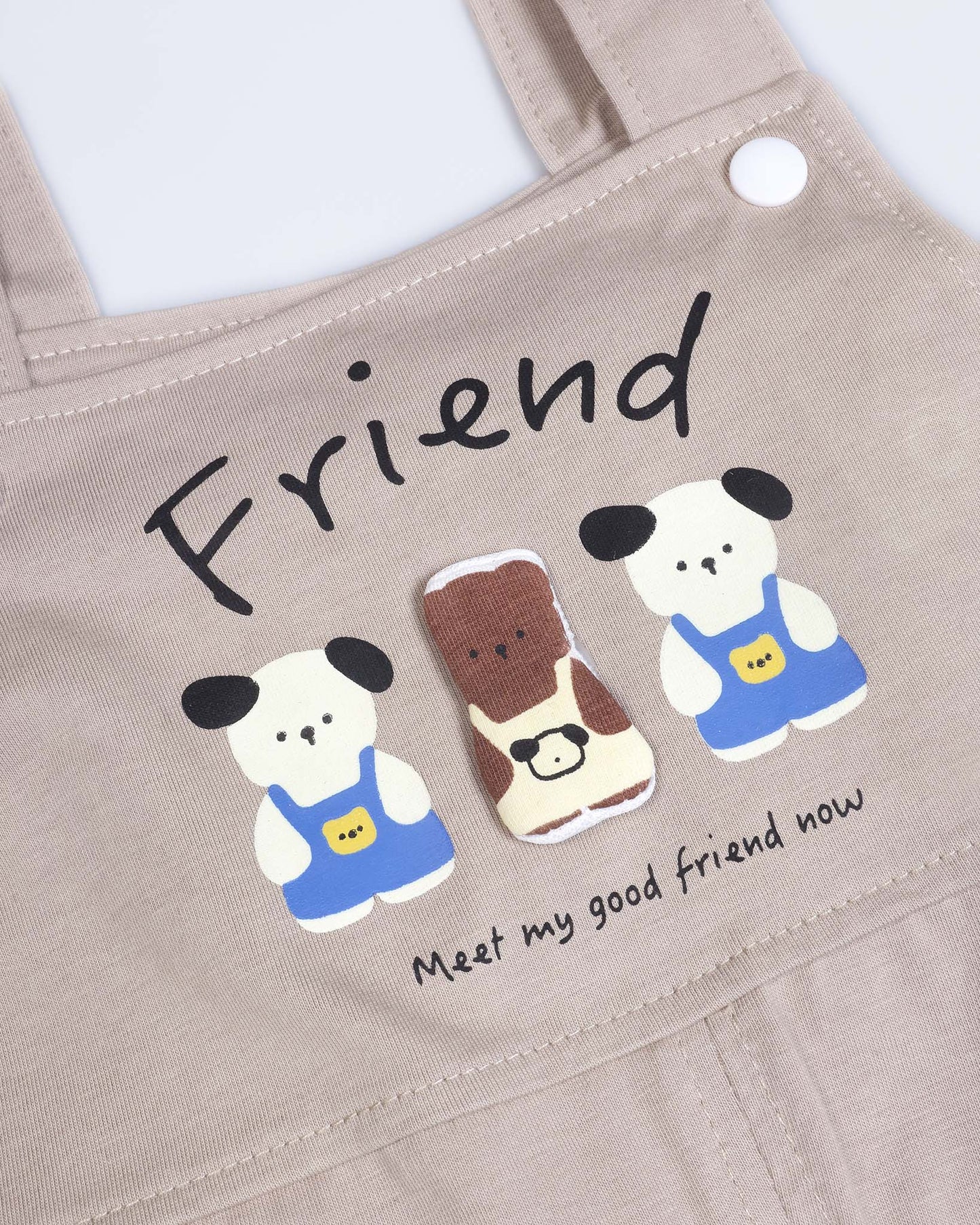 Bear Friends Printed T-Shirt / Dungaree Set
