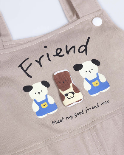 Bear Friends Printed T-Shirt / Dungaree Set