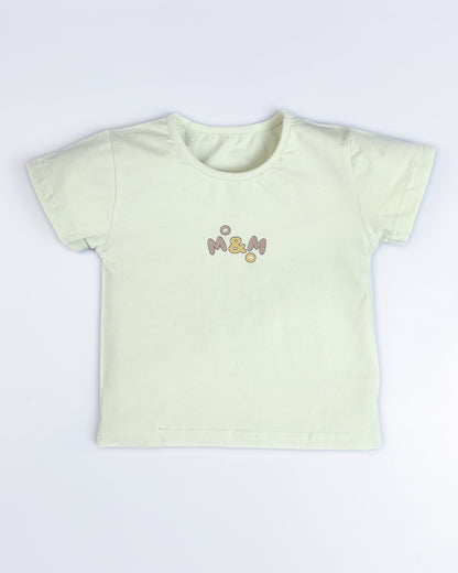 M&M Printed Appliqued Organic Cotton Dungaree Set