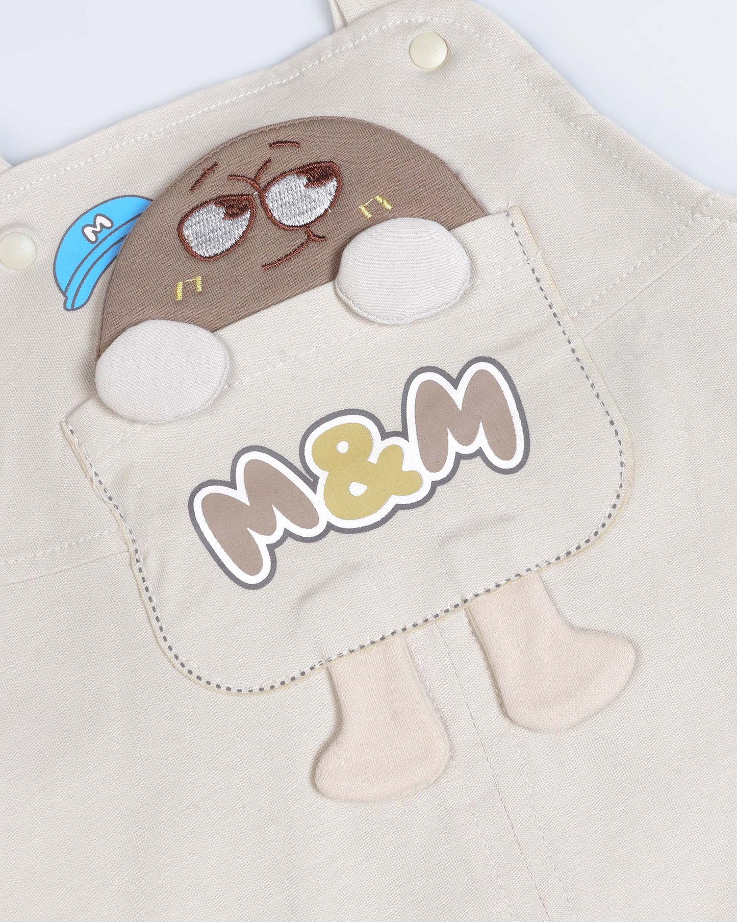 M&M Printed Appliqued Organic Cotton Dungaree Set