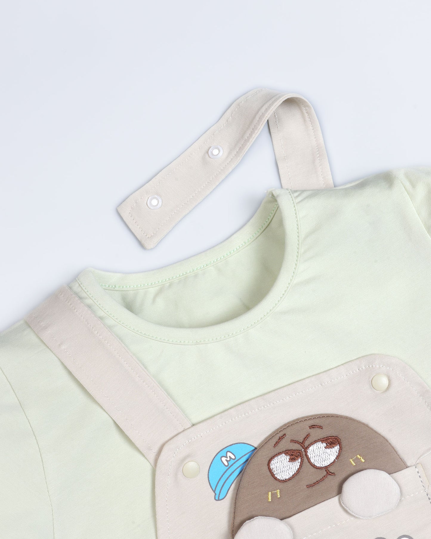 M&M Printed Appliqued Organic Cotton Dungaree Set