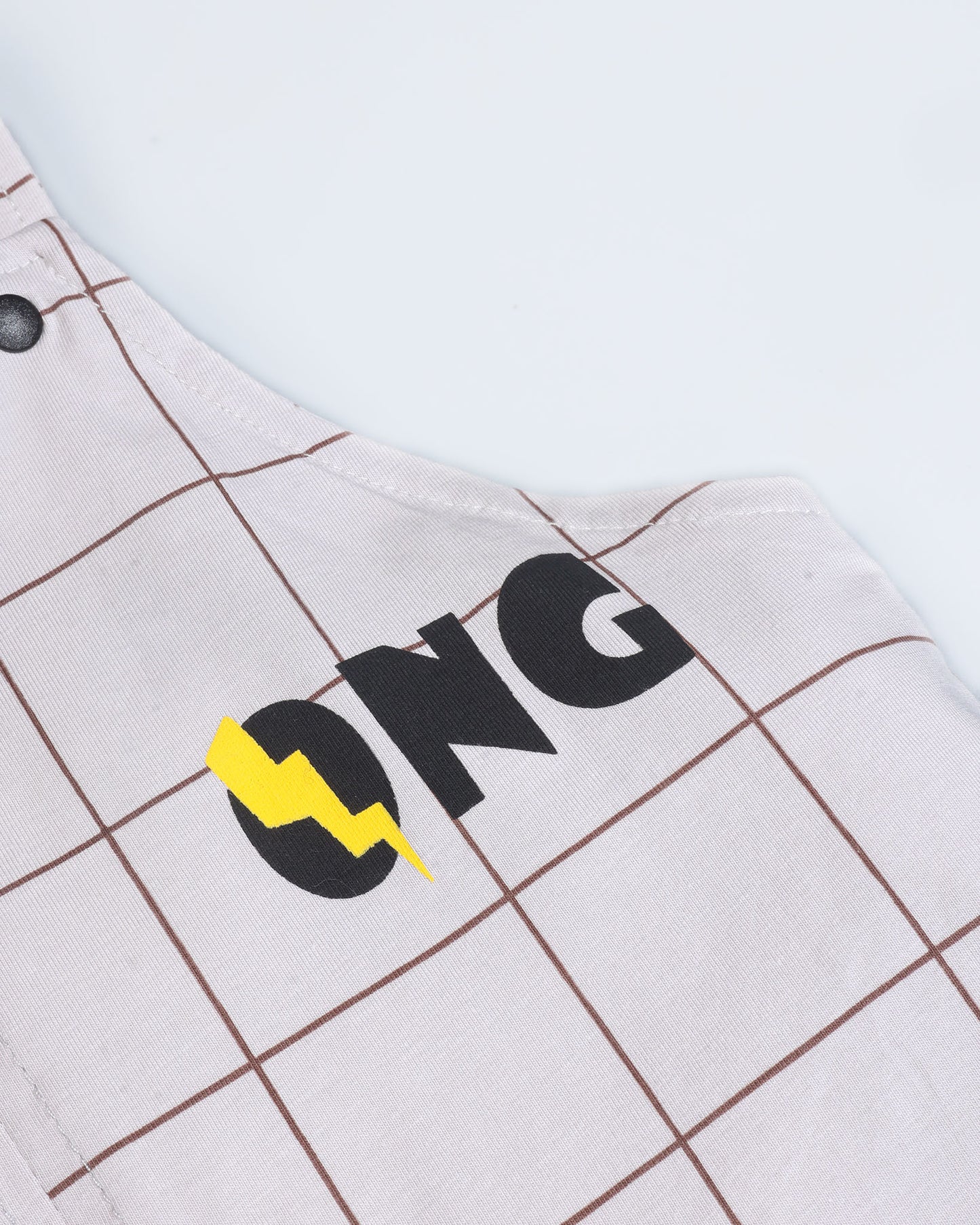 Stay Real T-Shirt With Check Printed Dungaree