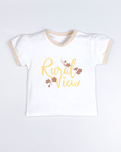 Rural View Printed T-Shirt / Dungaree Set