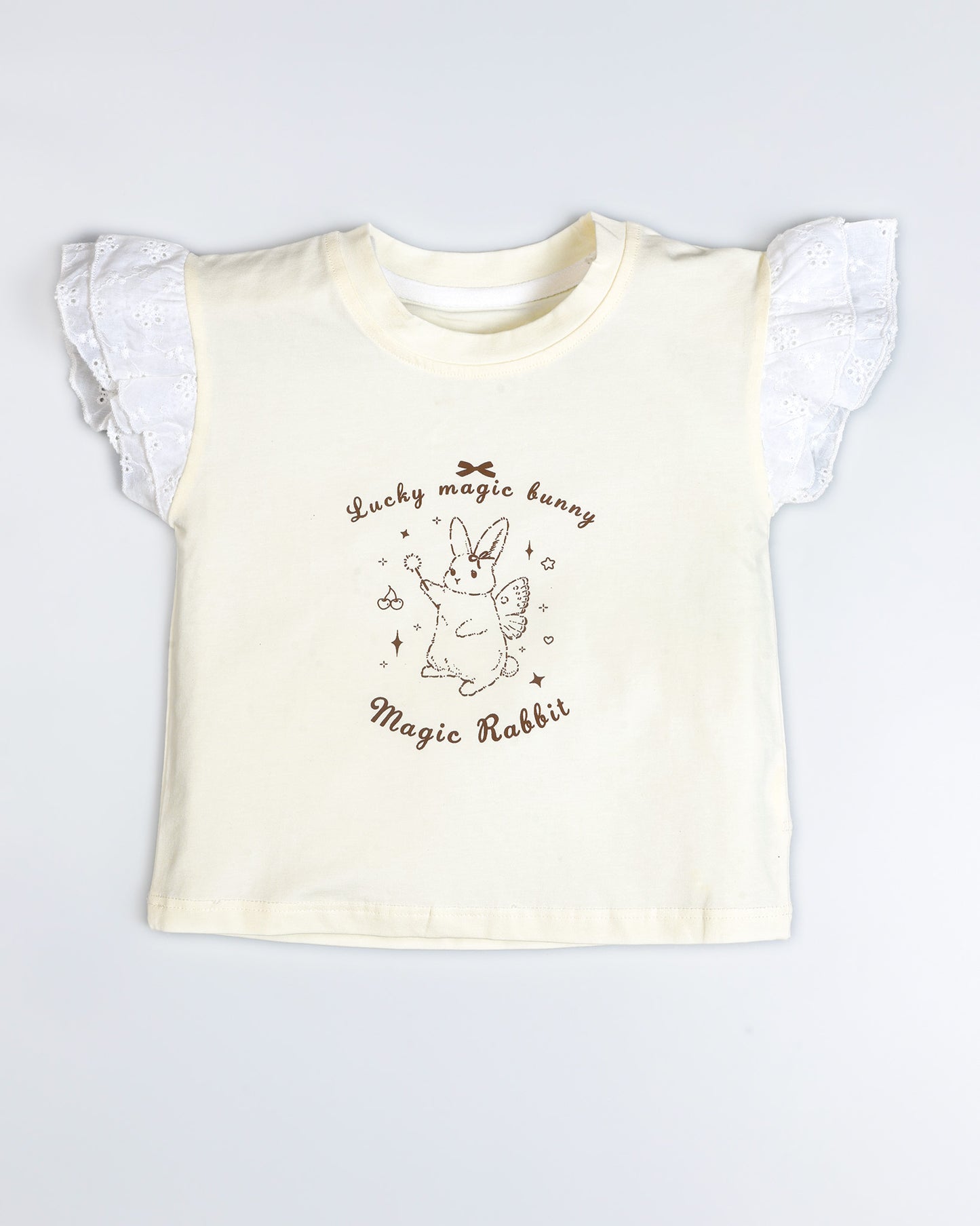 Bunny Printed T-Shirt / Dungaree Set - Lemon / Mango