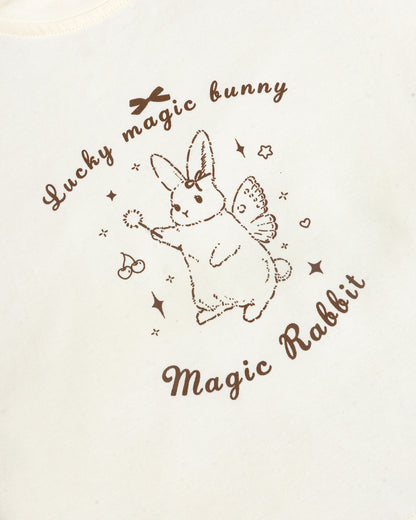 Bunny Printed T-Shirt / Dungaree Set - Lemon / Mango
