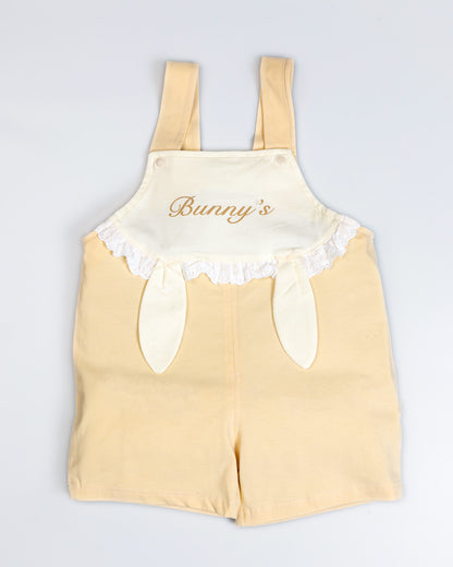 Bunny Printed T-Shirt / Dungaree Set - Lemon / Mango