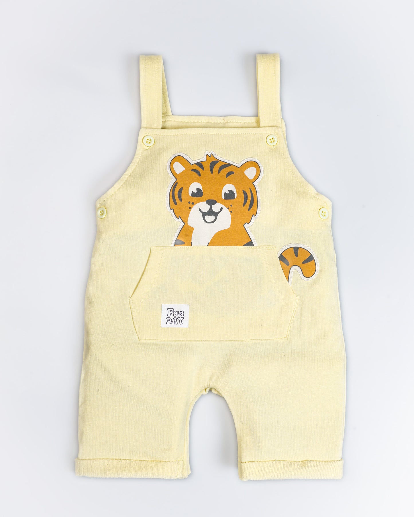 Lion Printed Half Sleeve Dungaree Romper