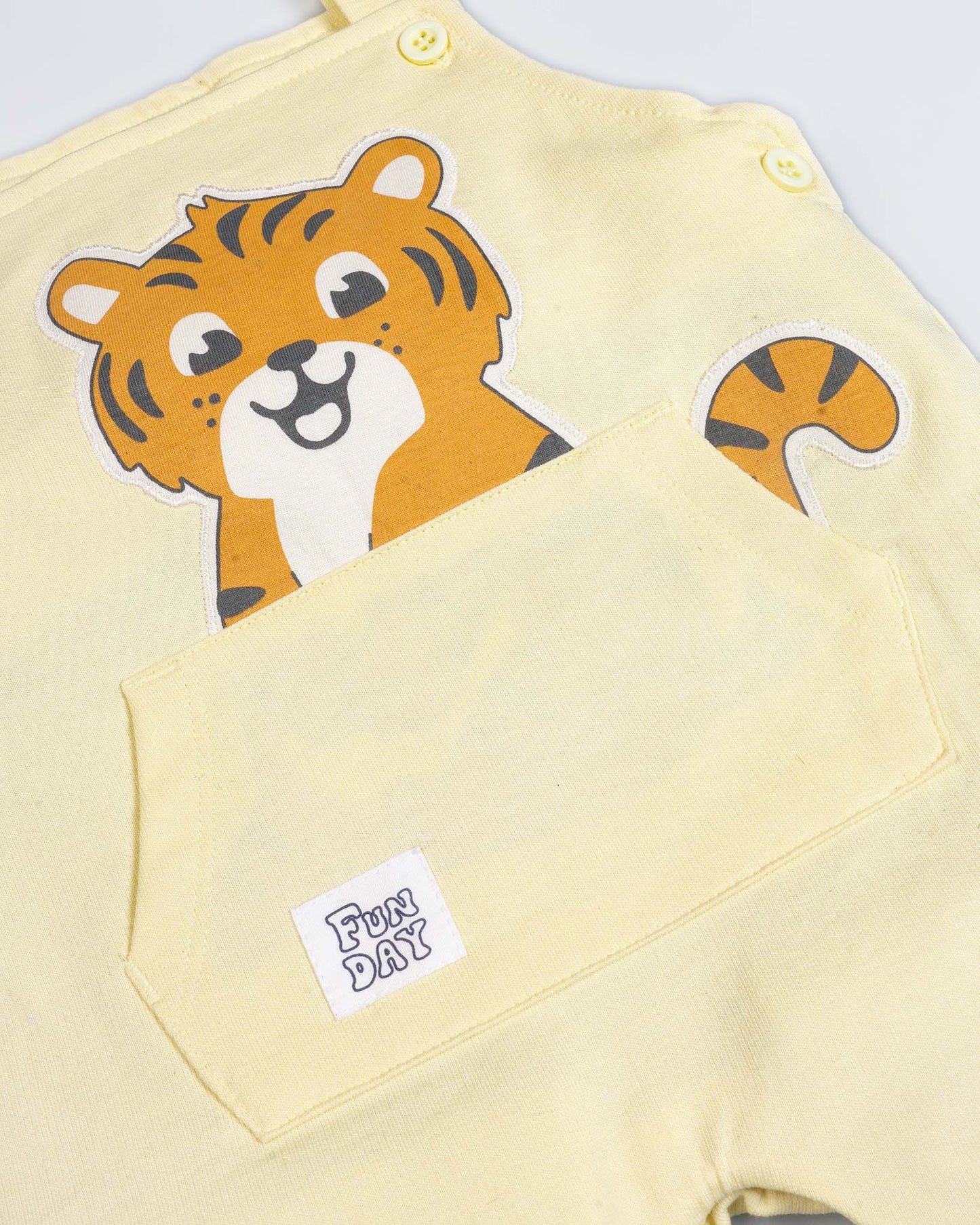 Lion Printed Half Sleeve Dungaree Romper