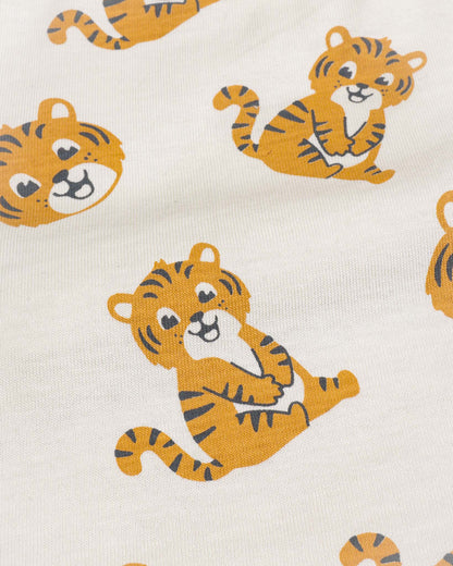 Lion Printed Half Sleeve Dungaree Romper