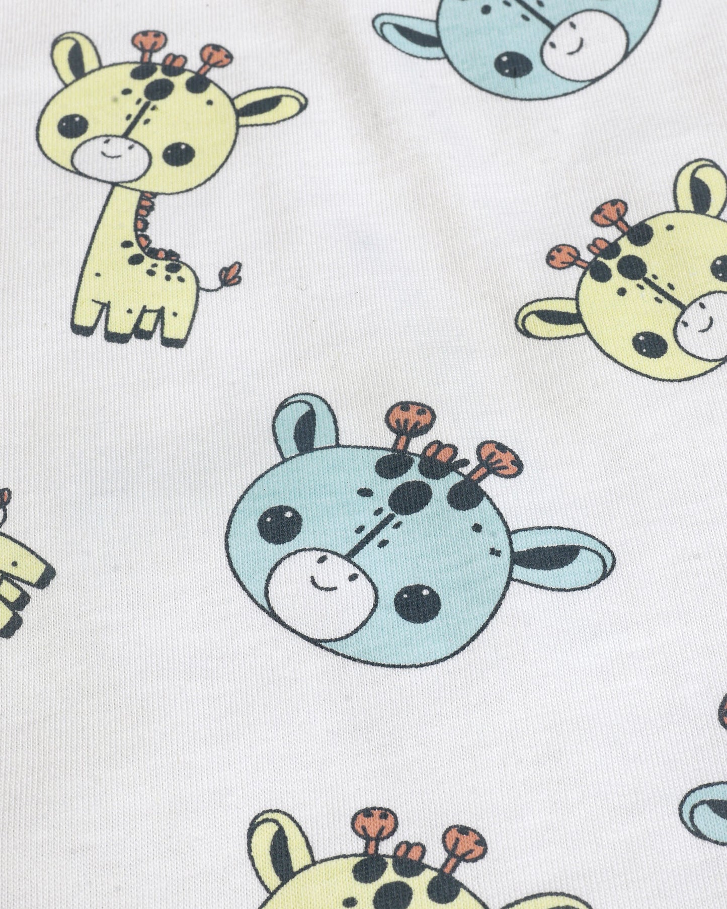 Baby Giraffe Printed Half Sleeve Dungaree Romper