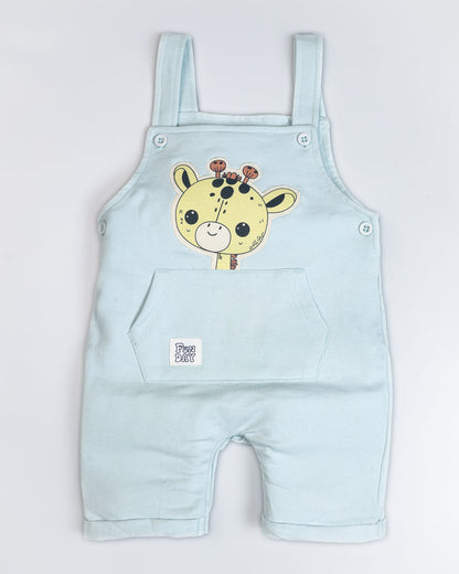 Baby Giraffe Printed Half Sleeve Dungaree Romper