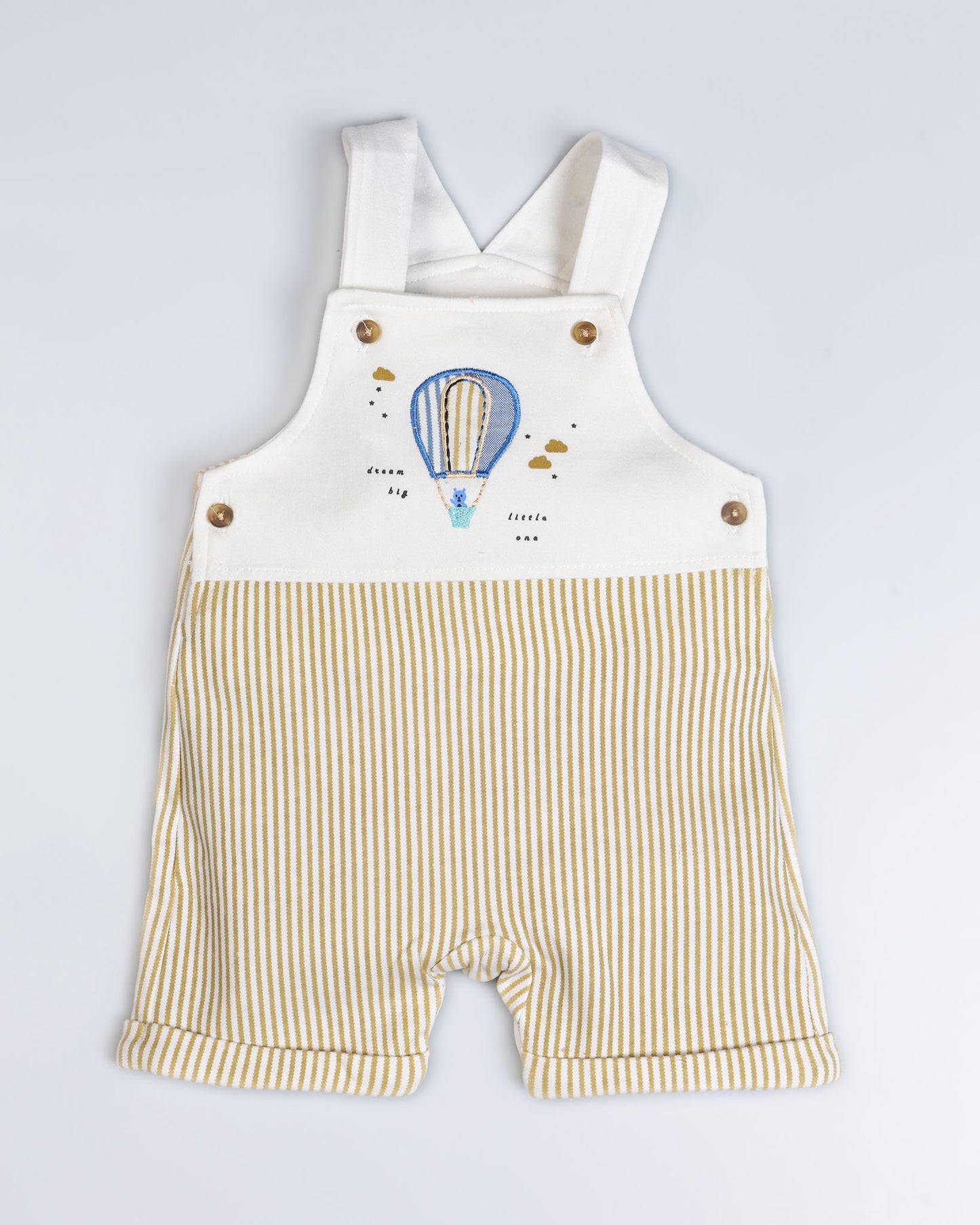Air Balloon Embroidered Stripe Design Dungaree