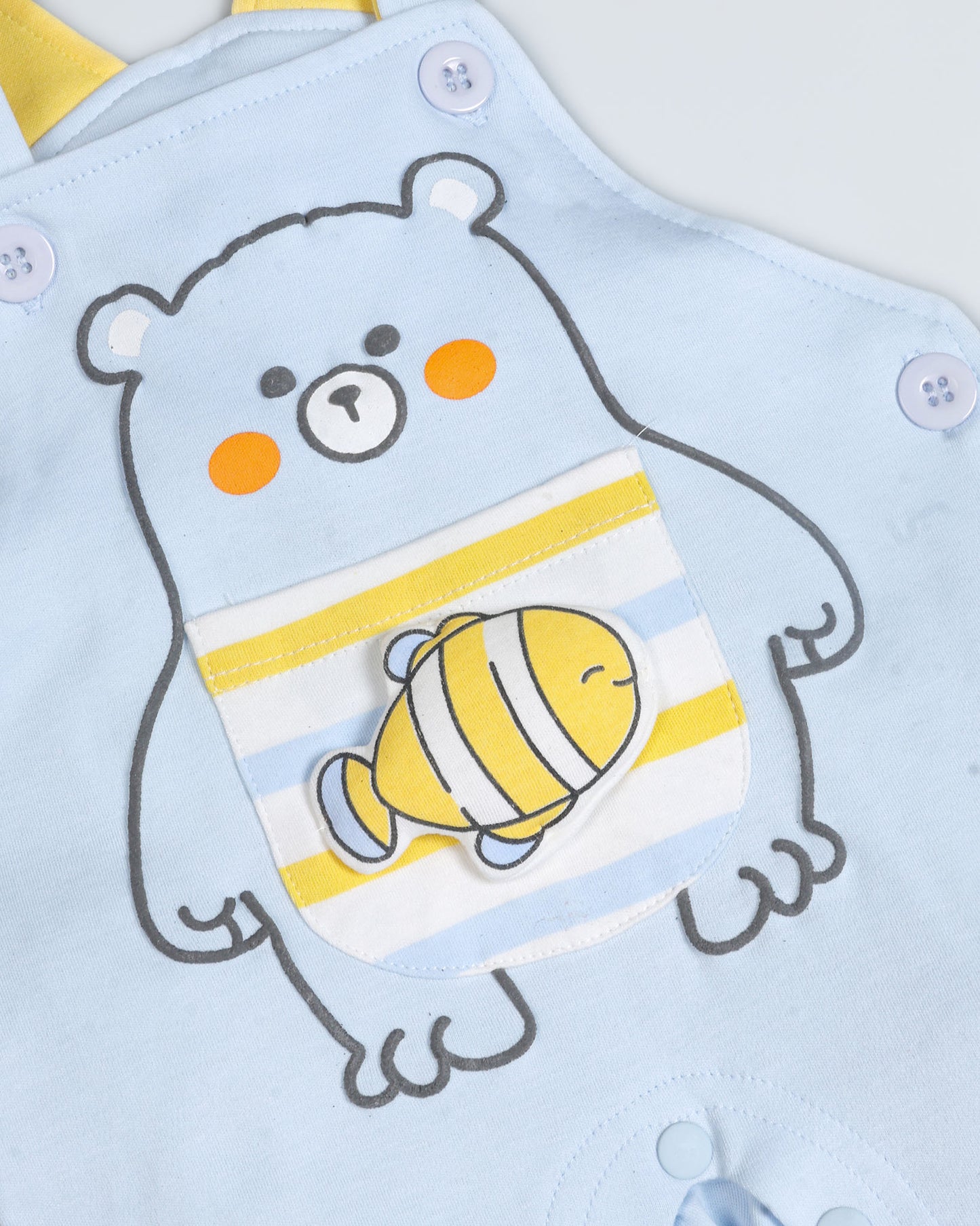 Bear Fish Appliqued Dungaree Romper