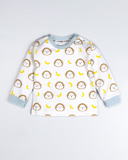 Monkey Banana Appliqued Dungaree Romper