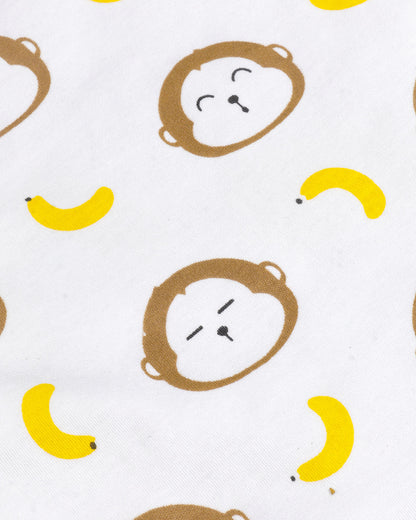 Monkey Banana Appliqued Dungaree Romper