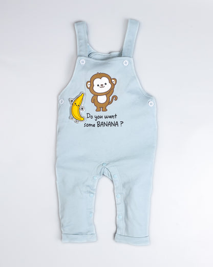 Monkey Banana Appliqued Dungaree Romper
