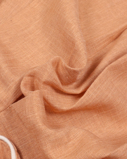 Peter Pan Collar Casual Linen Dress with Bow Detail