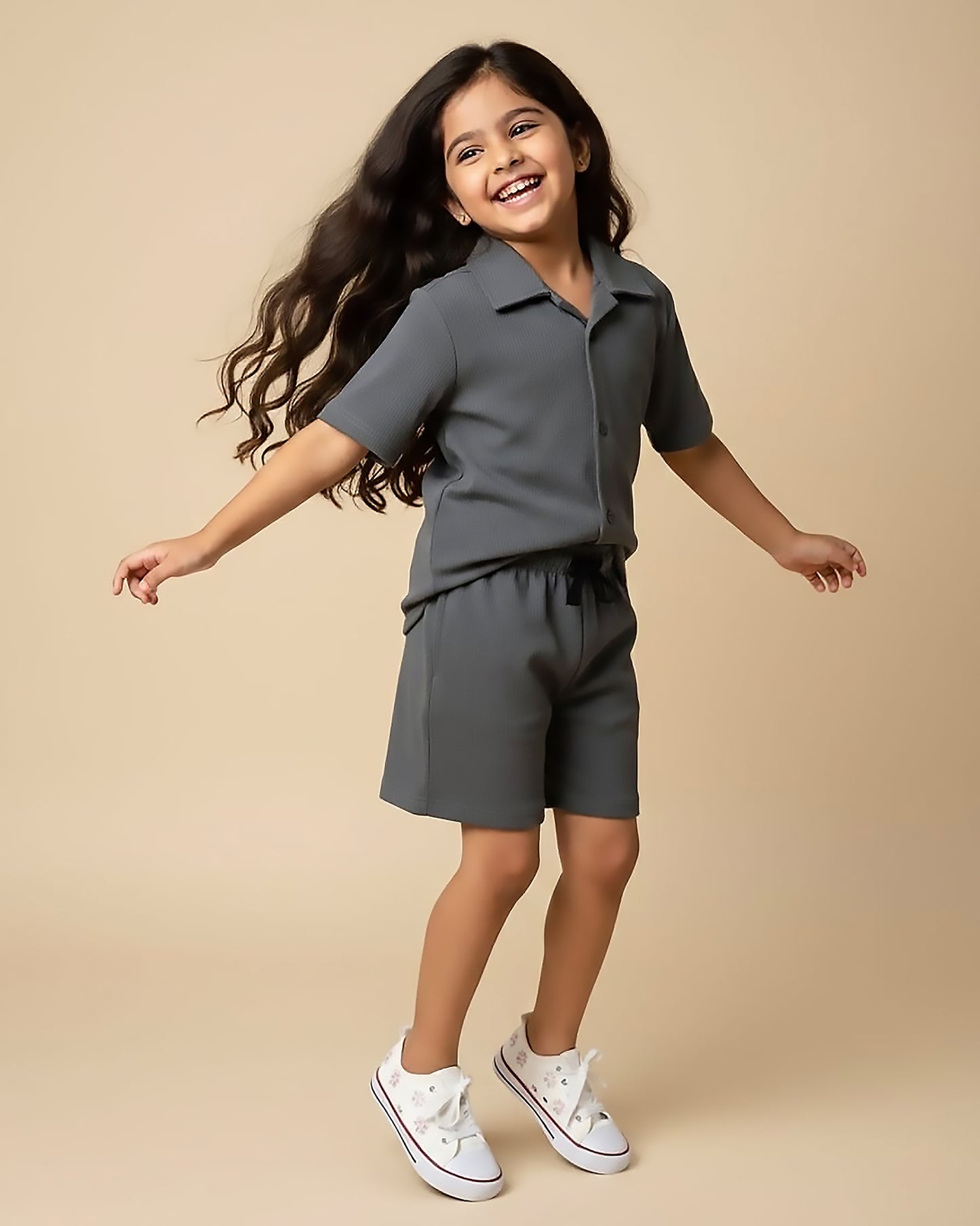 Vertical Texture Shirt Co-ord Set