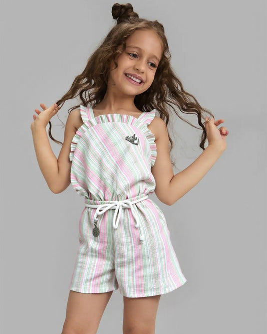 One Piece Jumpsuit Dress with Drawstring Belt