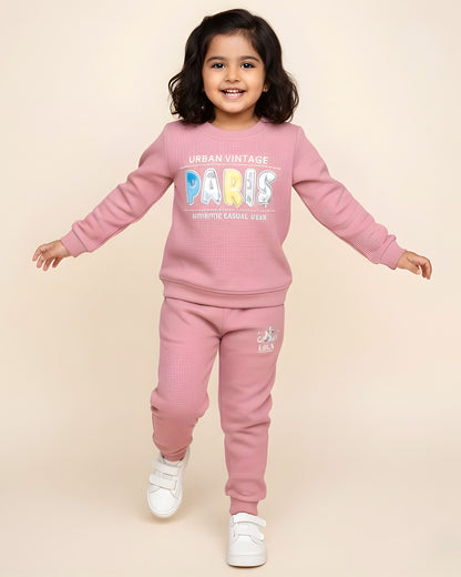 Paris Printed Waffle Textured Co-Ord Set