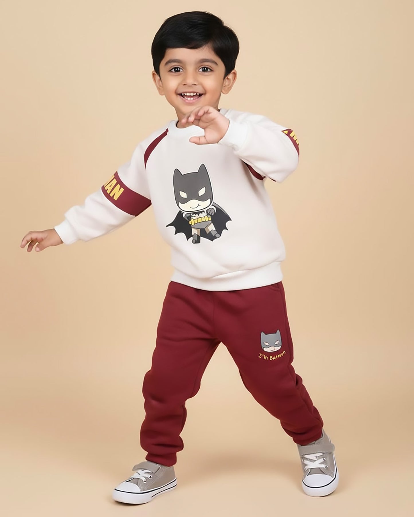 Batman Appliqued Printed Fleeced Co-ord Set