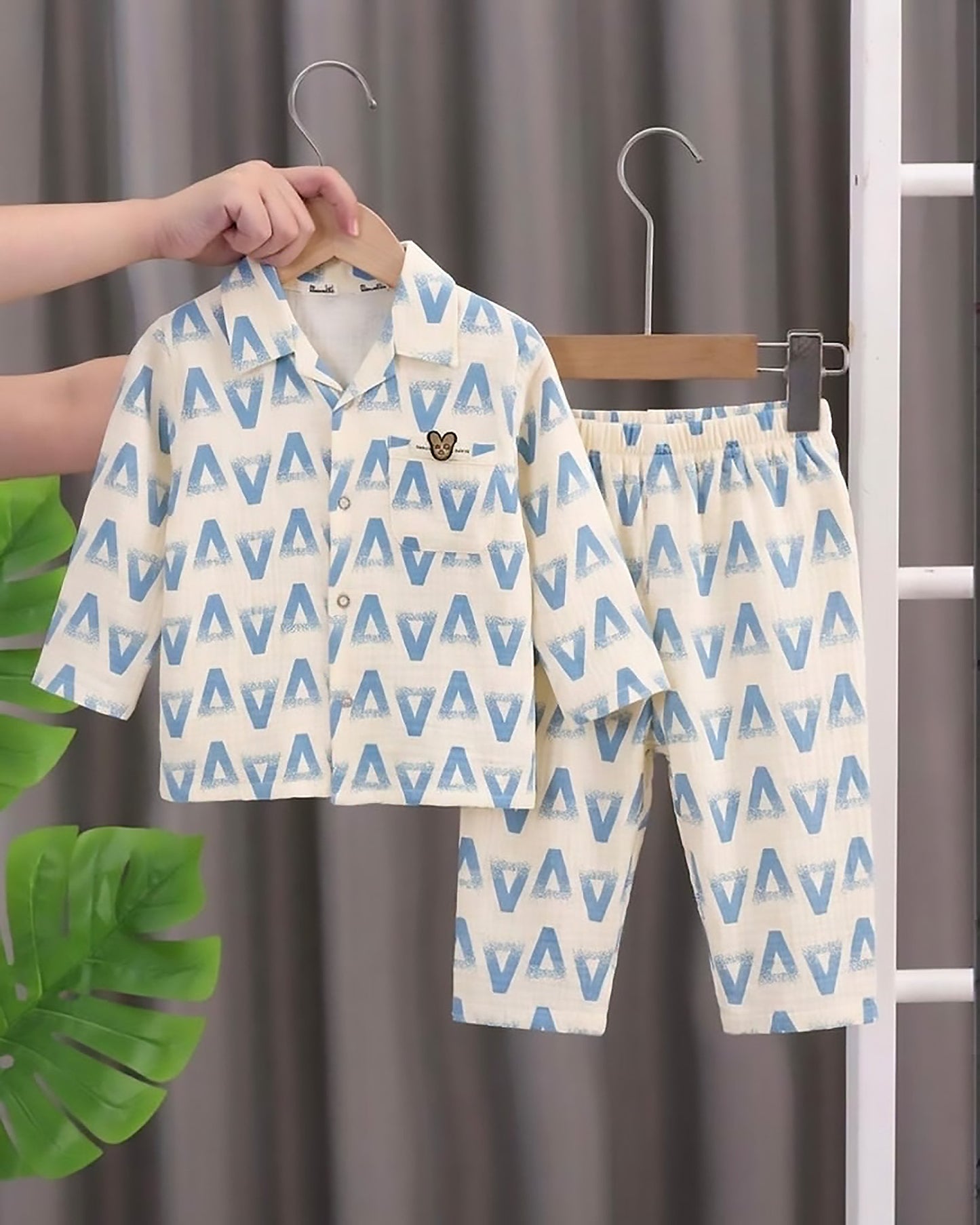 A Printed Organic Cotton Night Suit