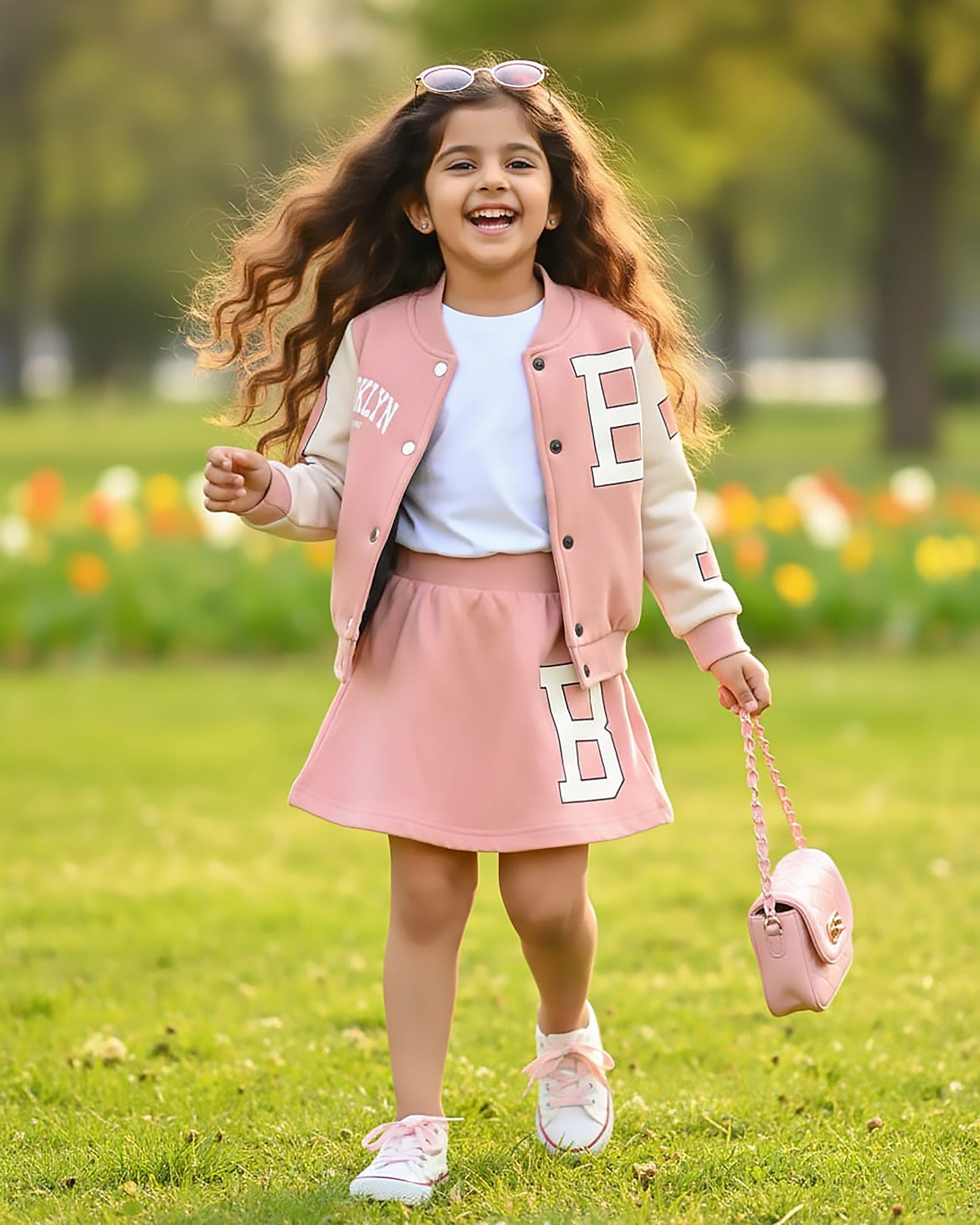 Brooklyn Printed Fleeced Jacket & Skirt Co-ord Set