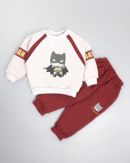 Batman Appliqued Printed Fleeced Co-ord Set