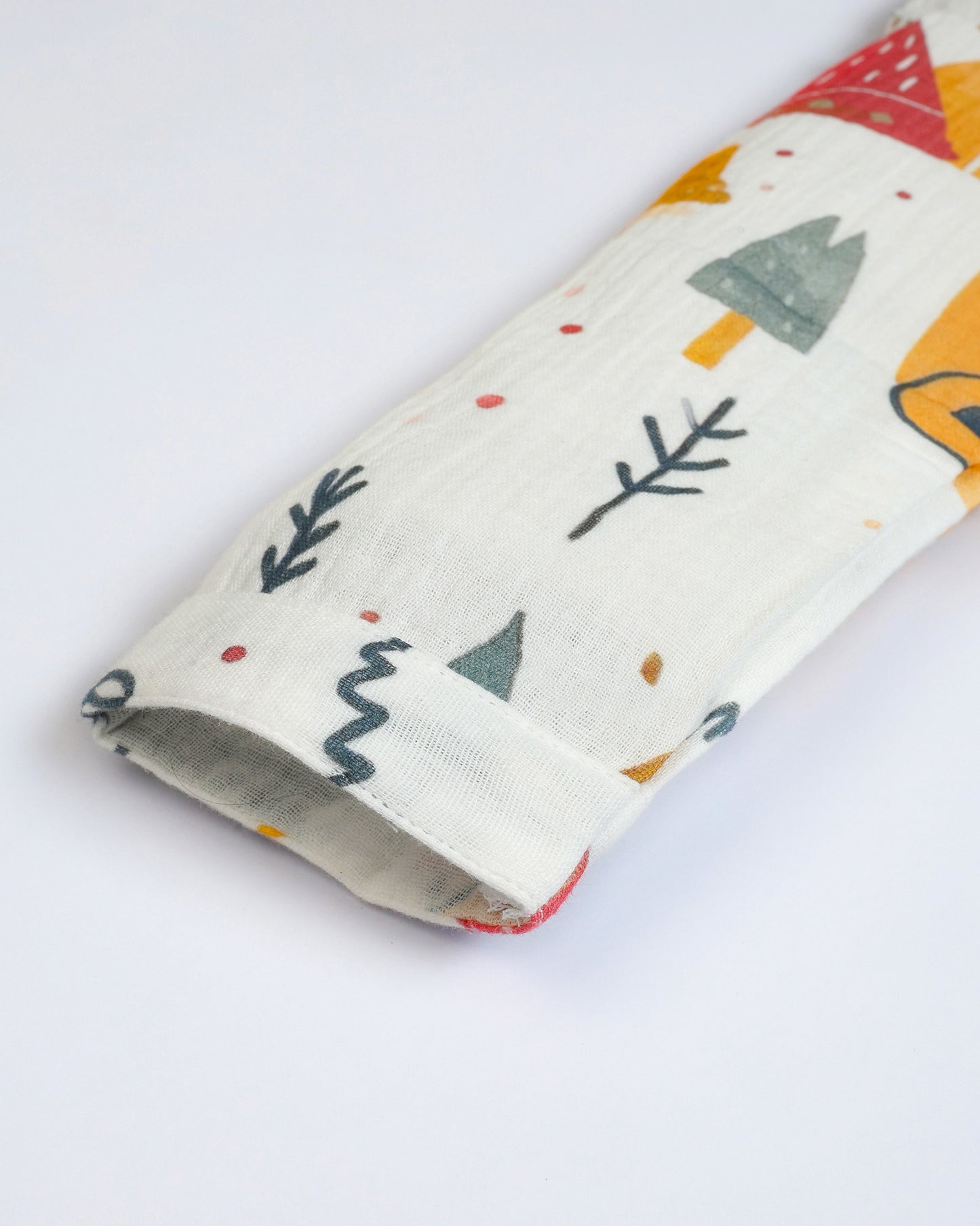 Forest Adventure Printed Crinkled Muslin Night Suit