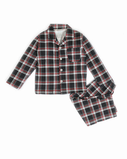 Christmas Night Check Printed Hosiery Night Suit