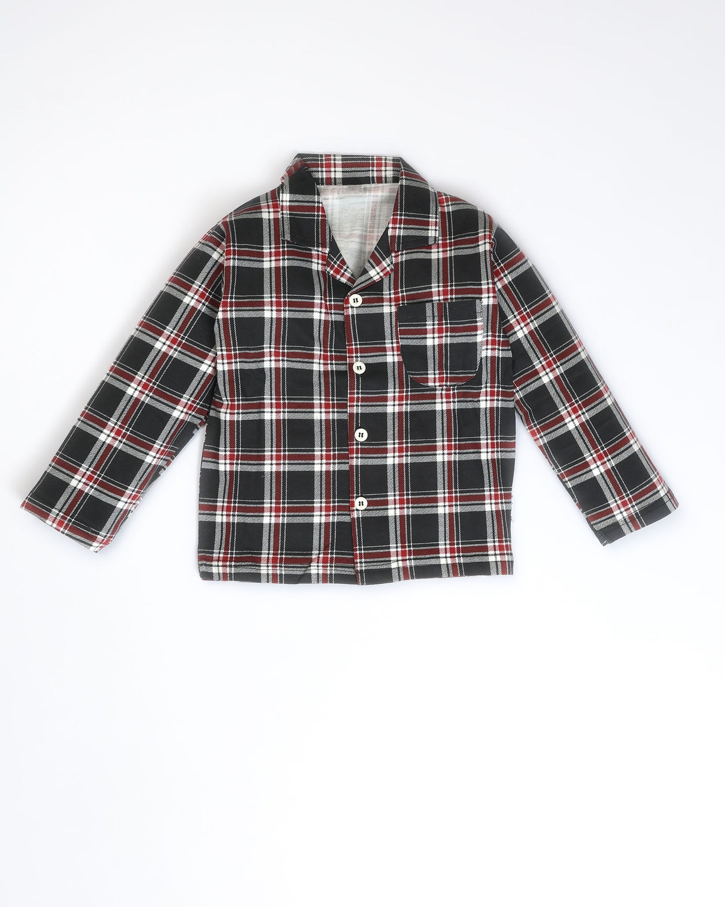 Christmas Night Check Printed Hosiery Night Suit