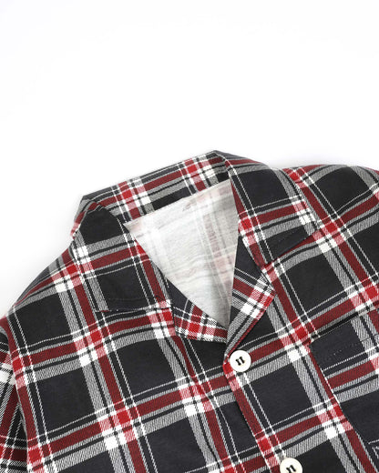 Christmas Night Check Printed Hosiery Night Suit