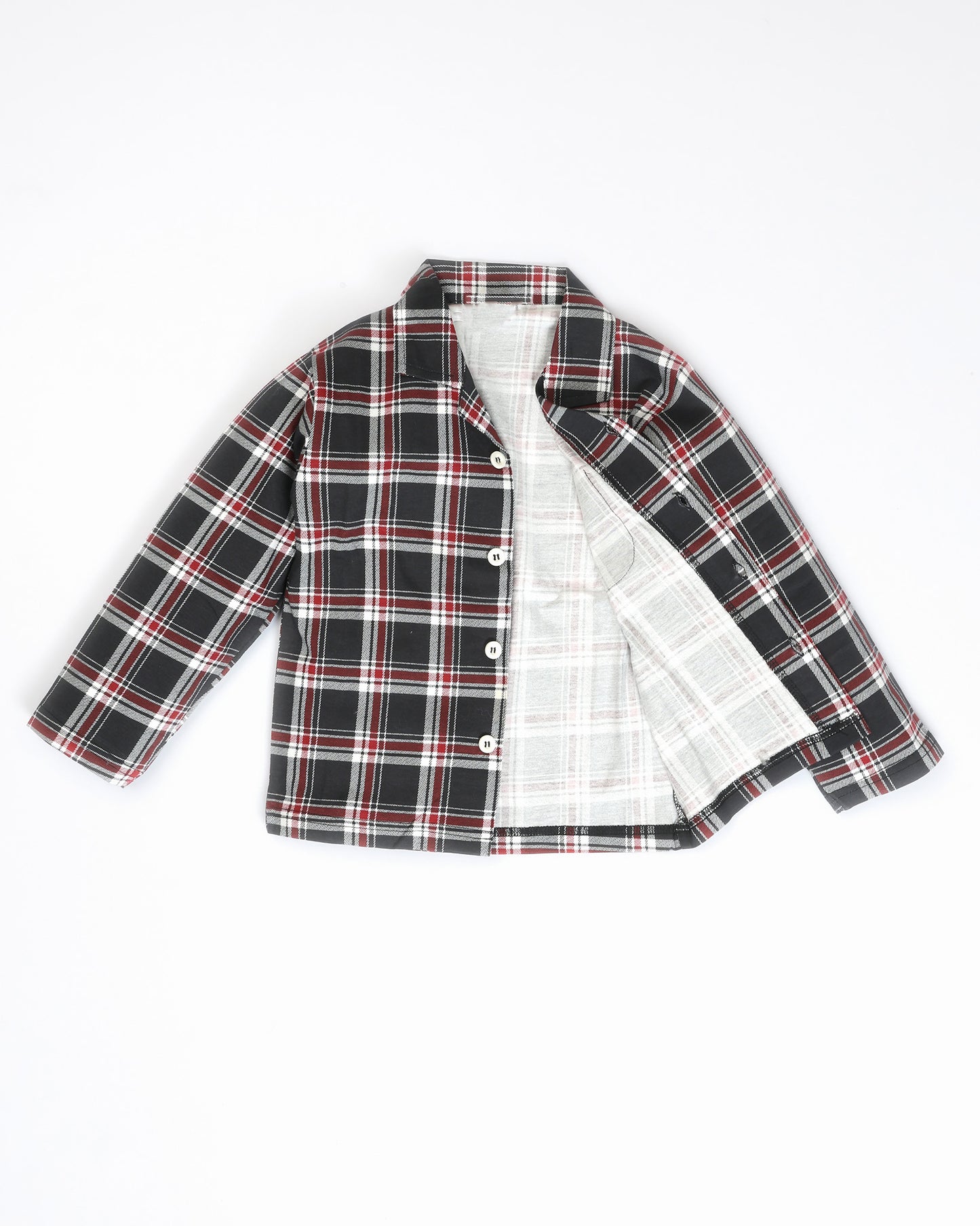 Christmas Night Check Printed Hosiery Night Suit