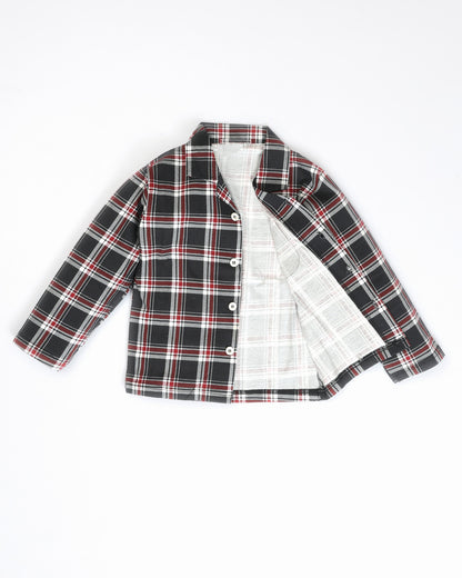 Christmas Night Check Printed Hosiery Night Suit