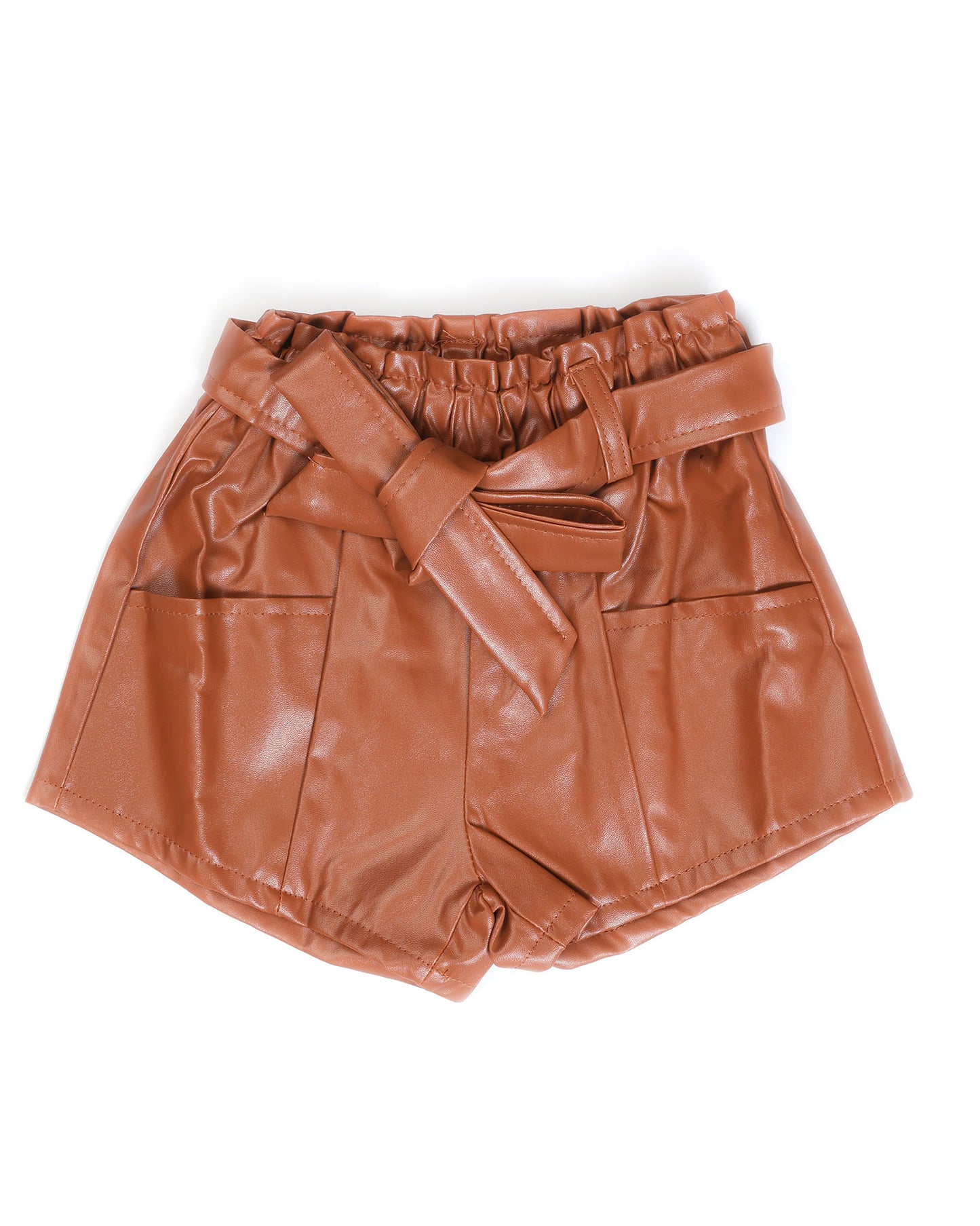 Fur Top & Faux Leather Shorts Co-ord Set