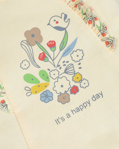 Happy Day Printed Co-ord Set with Headband