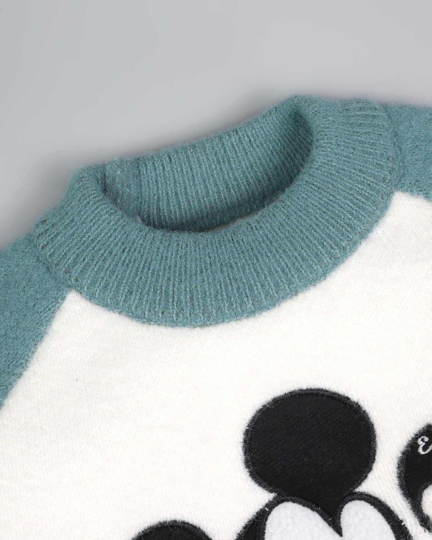 Mickey Embroidered Dual Tone Sweater