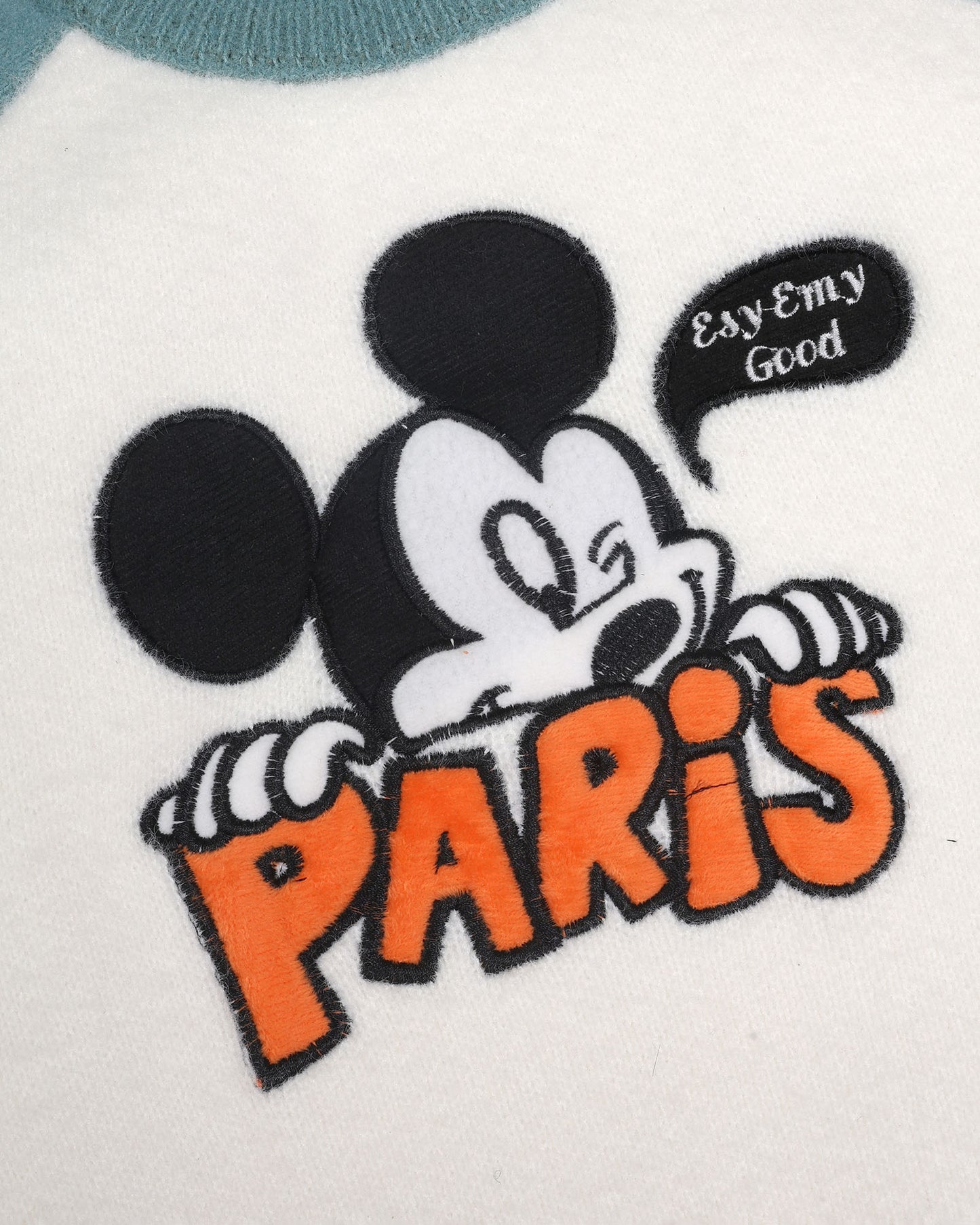 Mickey Embroidered Dual Tone Sweater